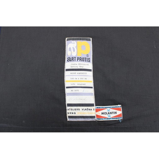 Tapisserie vintage en laine par Art Protis, Tchécoslovaquie 1970