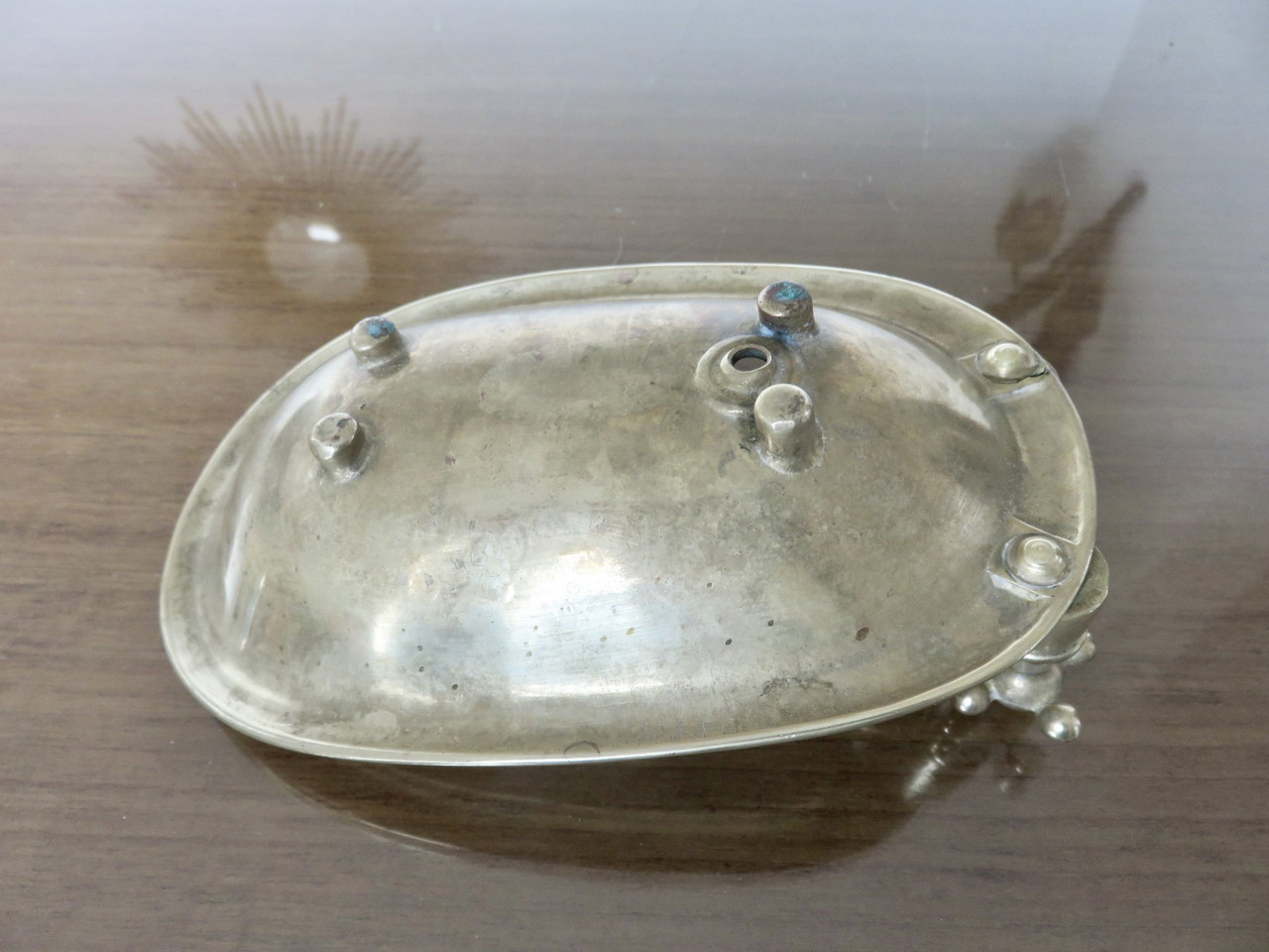 Ancien grand porte-savon de baignoire Art Déco Année 1930 métal Chromé