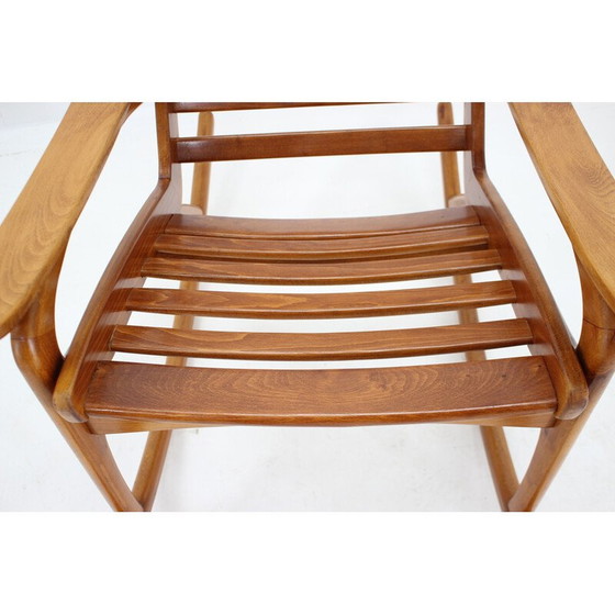 Image 1 of Paire de fauteuils à bascule vintage en bois de hêtre par Uluv, Tchécoslovaquie années 1960