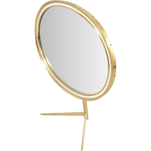 Miroir de coiffeuse vintage en fer et verre par Vereinigte Werkstätten pour Collection Ateliers Unis, Allemagne 1959