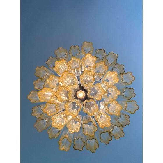 Image 1 of Lustre contemporain Spoutnik "Tronchi" en ambre poli de style Venini