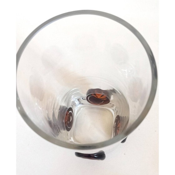 Image 1 of Vase en cristal vintage incrusté de boutons, 1970