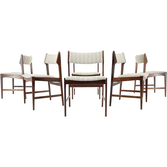 Image 1 of Ensemble de 6 chaises vintage en bois de rose par Erich Buch, Danemark 1960