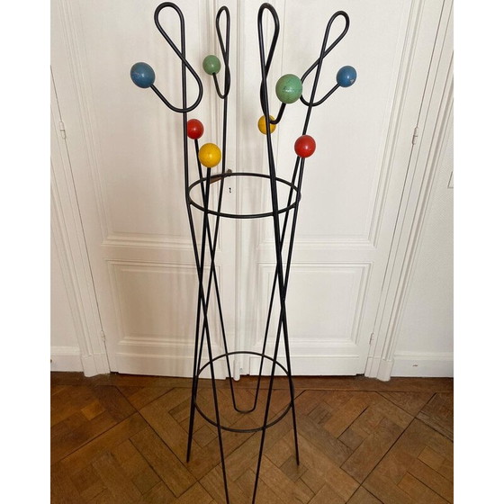 Image 1 of Porte-manteau vintage "clef de sol" en métal laqué par Roger Feraud, 1950