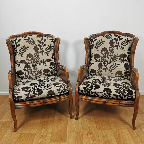 Image 1 of Ensemble de canapés vintage en faux bambou Style Giorgetti Seating Area
