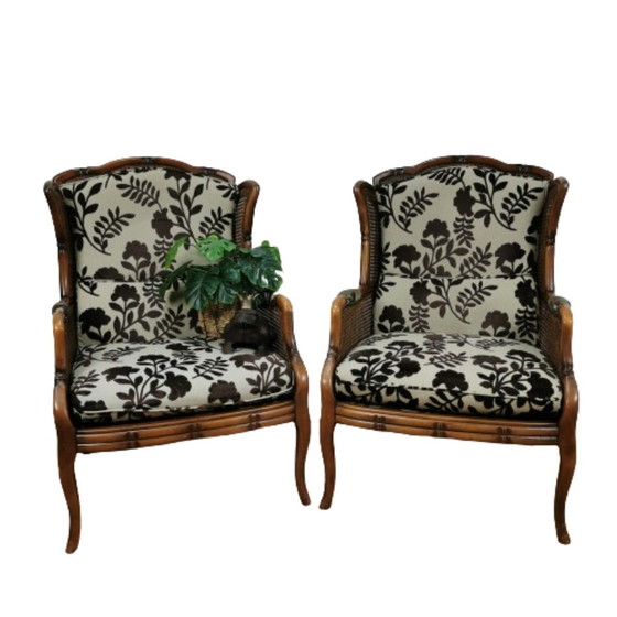 Image 1 of Ensemble de canapés vintage en faux bambou Style Giorgetti Seating Area