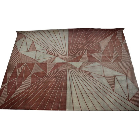 Image 1 of Tapis géométrique vintage, Tchécoslovaquie 1950