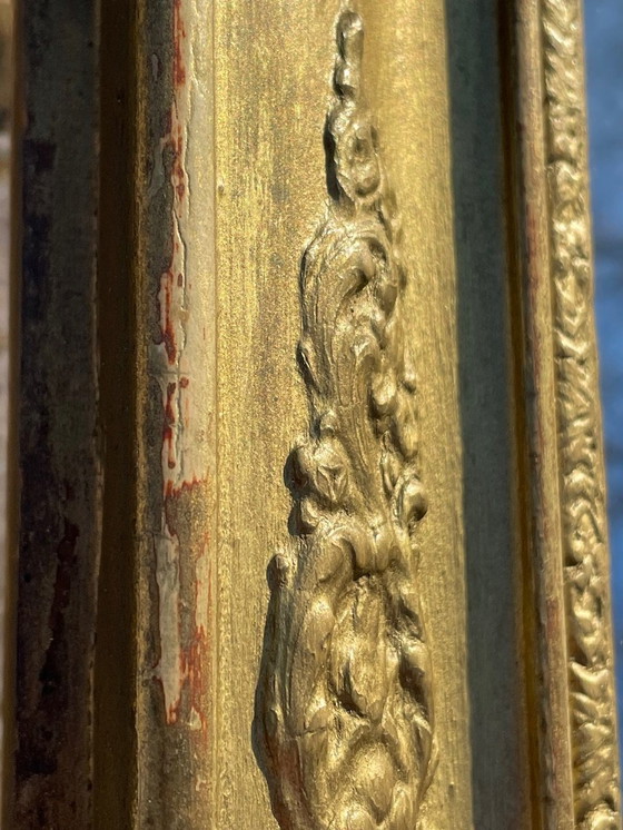 Image 1 of Miroir français ancien, cadre doré, vers 1830