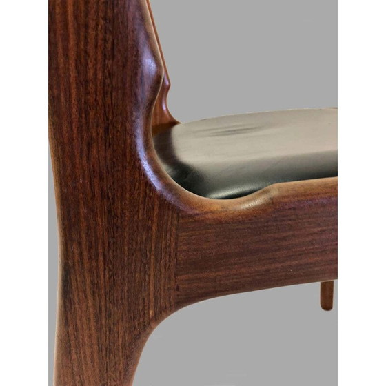 Image 1 of Chaises vintage danoises en teck massif Erik Buch Refinished