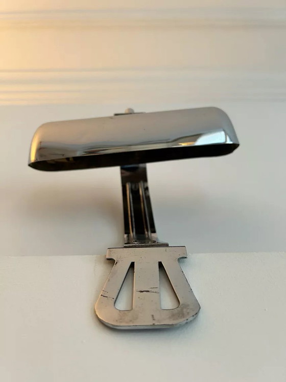 Image 1 of Applique Moderniste Vintage À Serrer, Métal Chromé, Autriche 1930