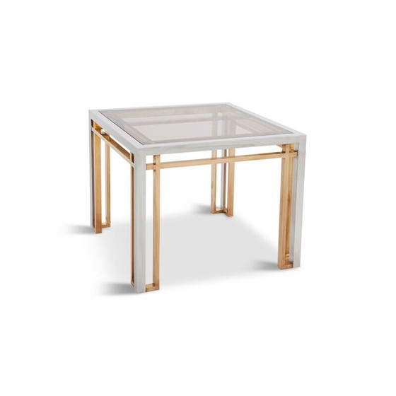 Image 1 of Paire de tables basses vintage dans un cadre chromé par Romeo Rega, Italie 1970