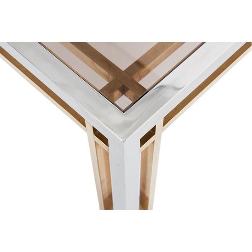 Paire de tables basses vintage dans un cadre chromé par Romeo Rega, Italie 1970