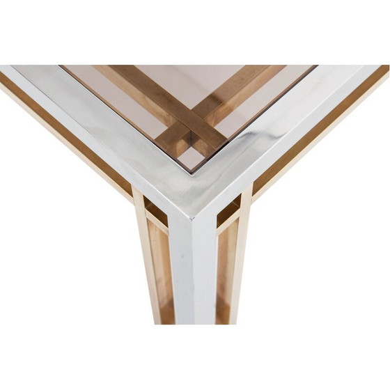 Image 1 of Paire de tables basses vintage dans un cadre chromé par Romeo Rega, Italie 1970