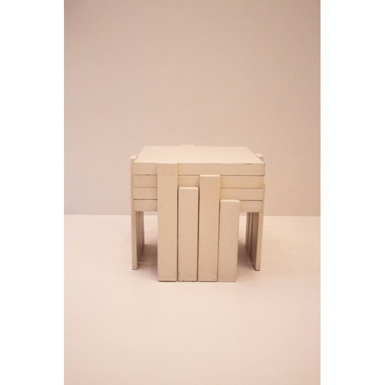 Image 1 of Ensemble de tables gigognes vintage en formica et bois, années 1960