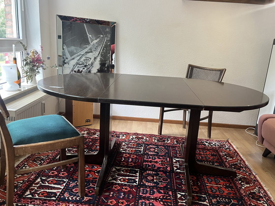 Image 1 of Thonet Bois de rose Table de salle à manger ronde à rallonges