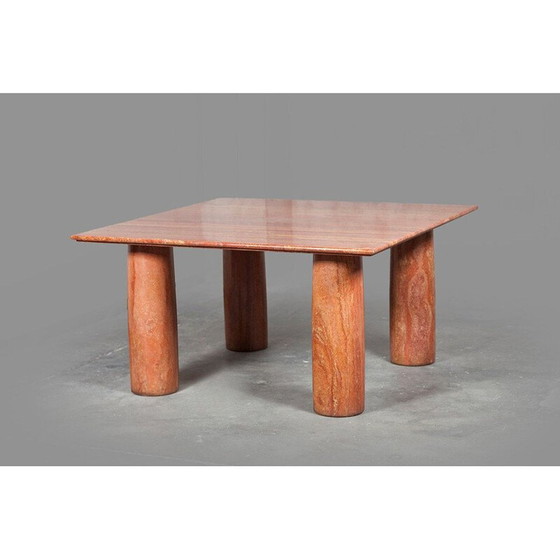 Image 1 of Table vintage italienne en onyx brun massif, 1970