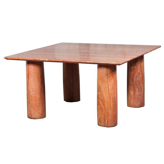 Image 1 of Table vintage italienne en onyx brun massif, 1970