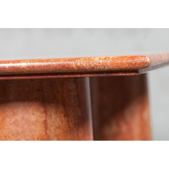 Image 1 of Table vintage italienne en onyx brun massif, 1970