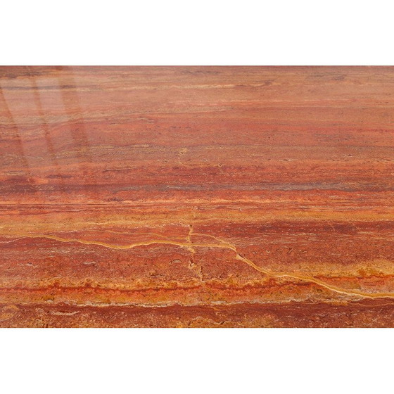 Image 1 of Table vintage italienne en onyx brun massif, 1970