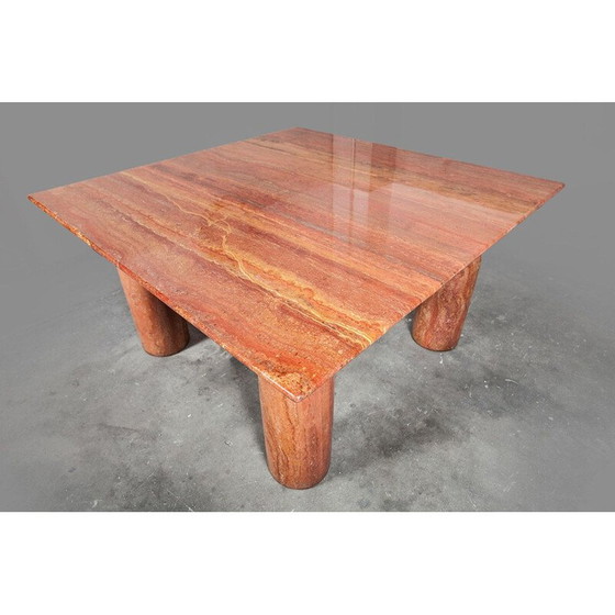 Image 1 of Table vintage italienne en onyx brun massif, 1970