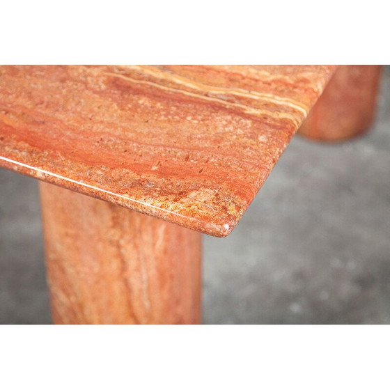 Image 1 of Table vintage italienne en onyx brun massif, 1970