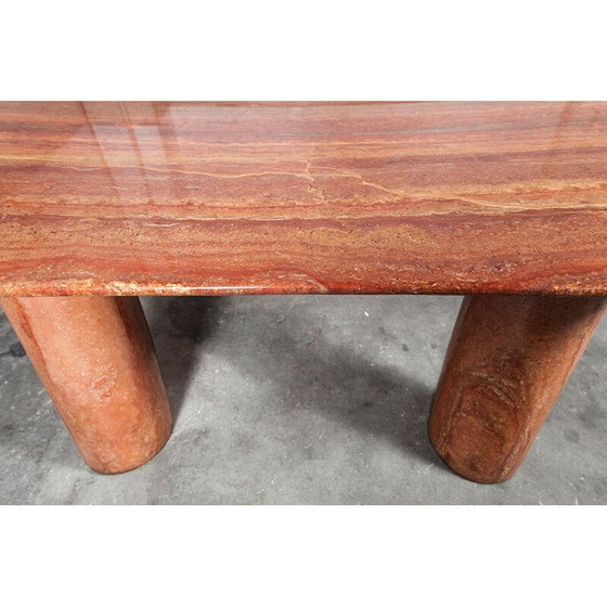 Image 1 of Table vintage italienne en onyx brun massif, 1970