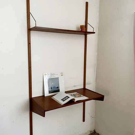 Système mural vintage danois avec bureau, 1960