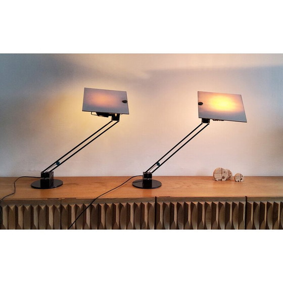 Image 1 of Paire de lampes W.O. vintage de Sacha Ketoff pour Aluminor, 1980-1990