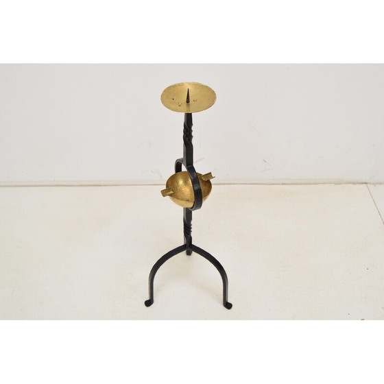 Image 1 of Chandelier et cendrier en métal et laiton du Mid Century, Tchécoslovaquie années 1960