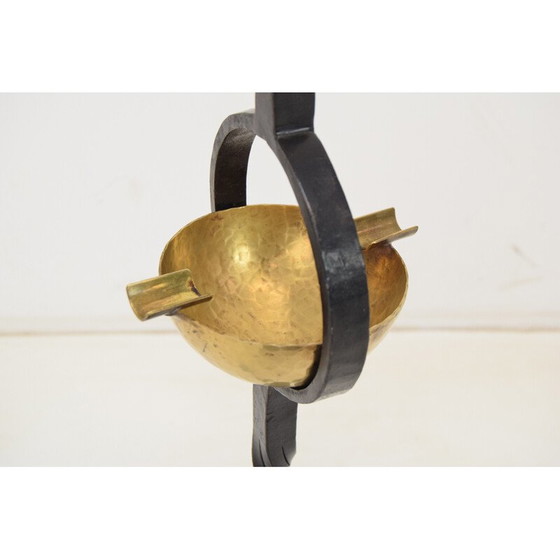 Image 1 of Chandelier et cendrier en métal et laiton du Mid Century, Tchécoslovaquie années 1960