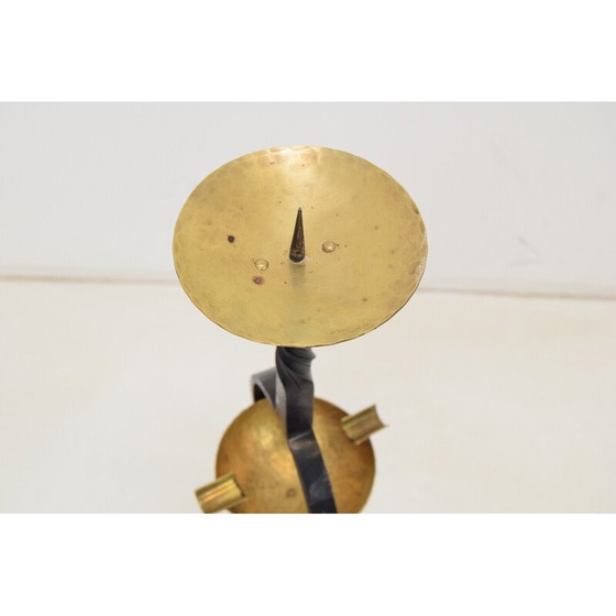 Image 1 of Chandelier et cendrier en métal et laiton du Mid Century, Tchécoslovaquie années 1960