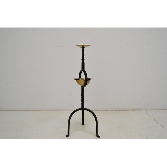 Image 1 of Chandelier et cendrier en métal et laiton du Mid Century, Tchécoslovaquie années 1960