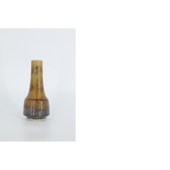 Image 1 of Vase vintage No. 3 en grès émaillé brun par Gunnar Borg pour Höganäs Ceramics, Suède 1960