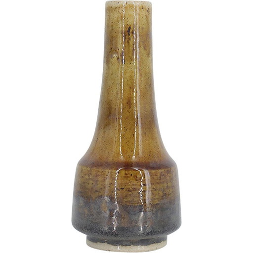 Vase vintage No. 3 en grès émaillé brun par Gunnar Borg pour Höganäs Ceramics, Suède 1960