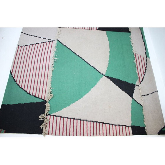 Image 1 of Tapis vintage à motifs géométriques, Tchécoslovaquie 1960