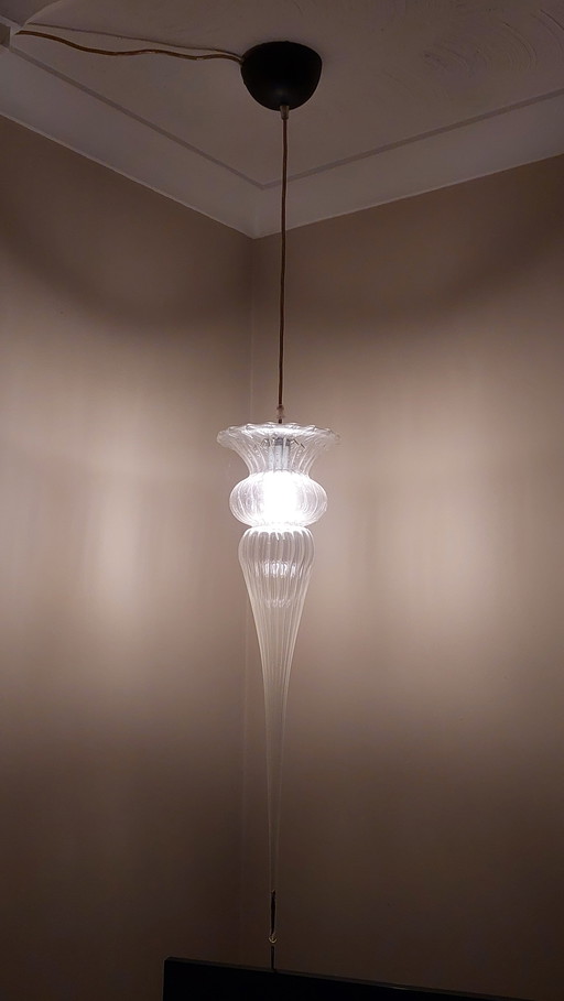 Lampe pendante anglaise en verre