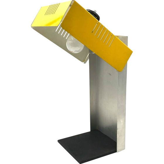 Image 1 of Lampe de table vintage en jaune Cubic, Italie 1970