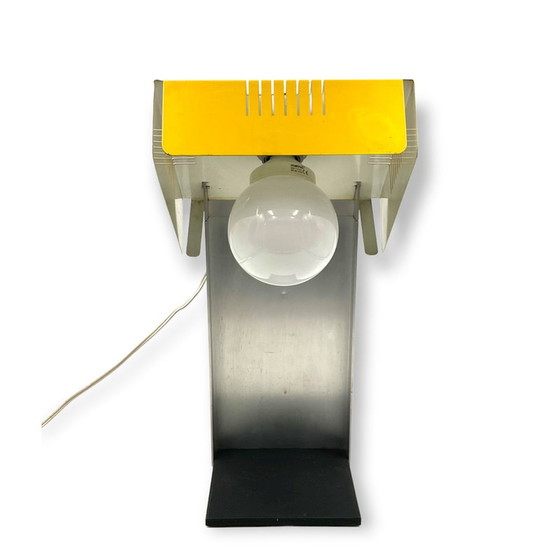 Image 1 of Lampe de table vintage en jaune Cubic, Italie 1970