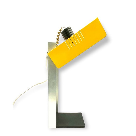 Image 1 of Lampe de table vintage en jaune Cubic, Italie 1970