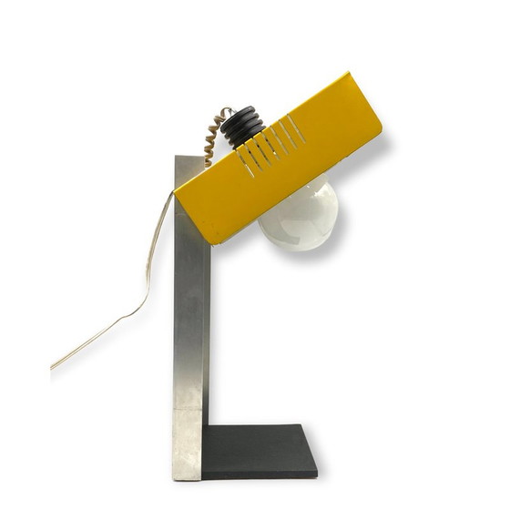 Image 1 of Lampe de table vintage en jaune Cubic, Italie 1970