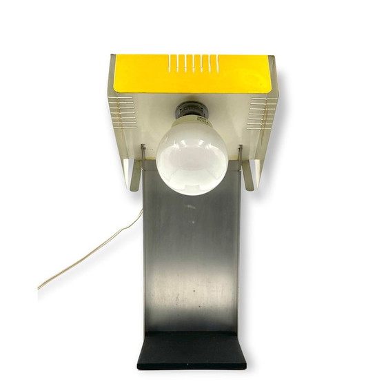 Image 1 of Lampe de table vintage en jaune Cubic, Italie 1970