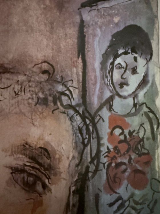 Image 1 of Marc Chagall "Portrait de voiture, 1965. Signé dans la plaque.