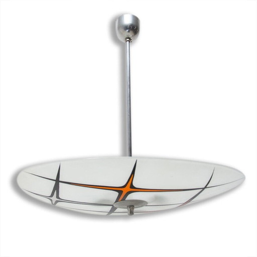 Lampe suspendue vintage en verre, Tchécoslovaquie 1960