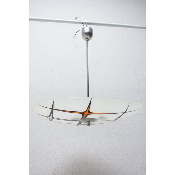 Image 1 of Lampe suspendue vintage en verre, Tchécoslovaquie 1960
