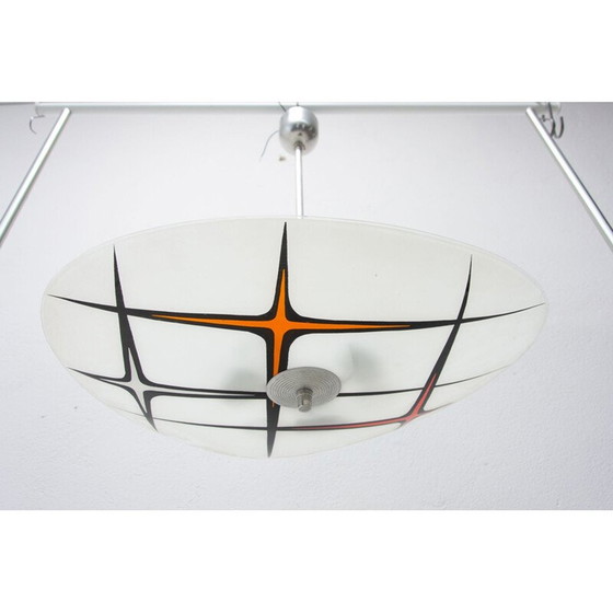 Image 1 of Lampe suspendue vintage en verre, Tchécoslovaquie 1960