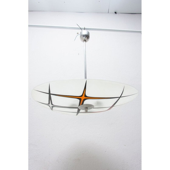 Image 1 of Lampe suspendue vintage en verre, Tchécoslovaquie 1960