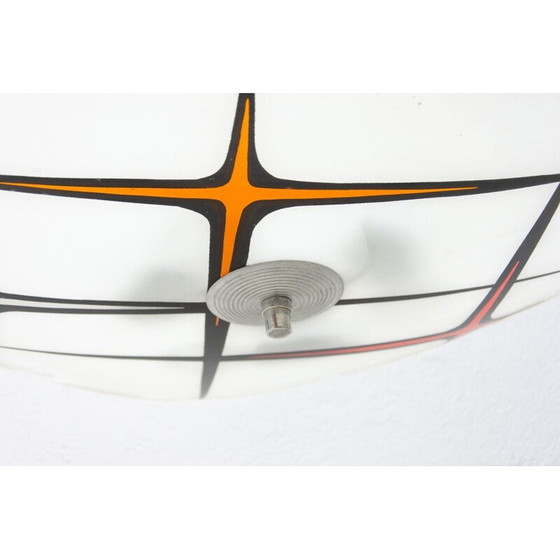 Image 1 of Lampe suspendue vintage en verre, Tchécoslovaquie 1960