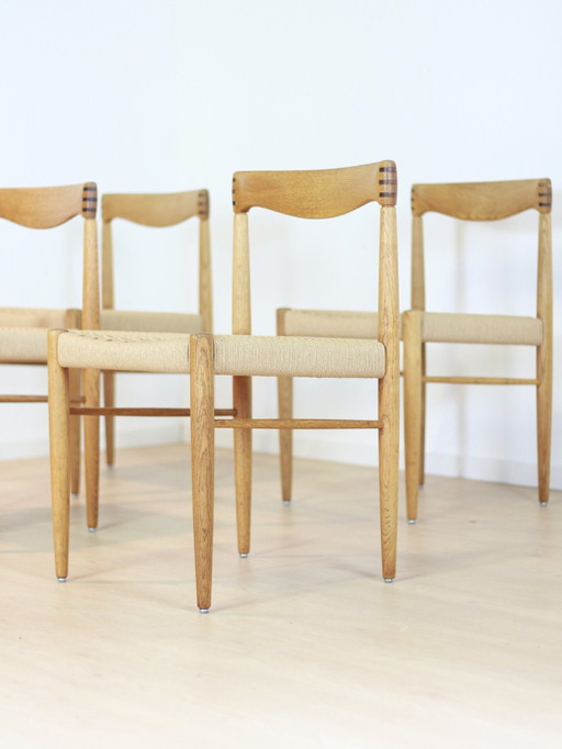 Ensemble de 4 chaises de salle à manger H.W. Klein Bramin