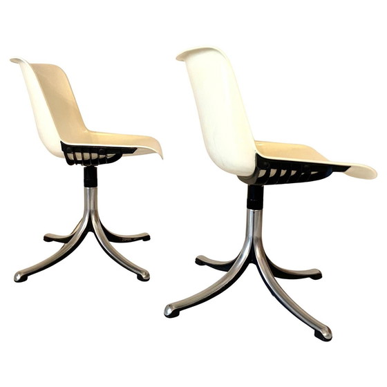 Image 1 of 3X Ensemble de trois chaises de bureau Modus, Osvaldo Borsani pour Tecno, Italie 1960