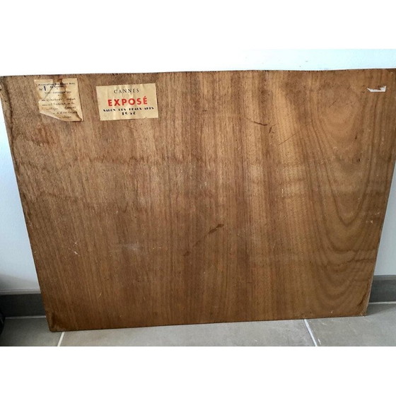 Image 1 of Huile sur bois ancien d'Alfred Quertant, 1958